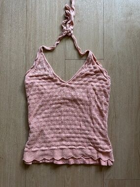 Coral Antonio Milani Y2K Halter Top Size Small